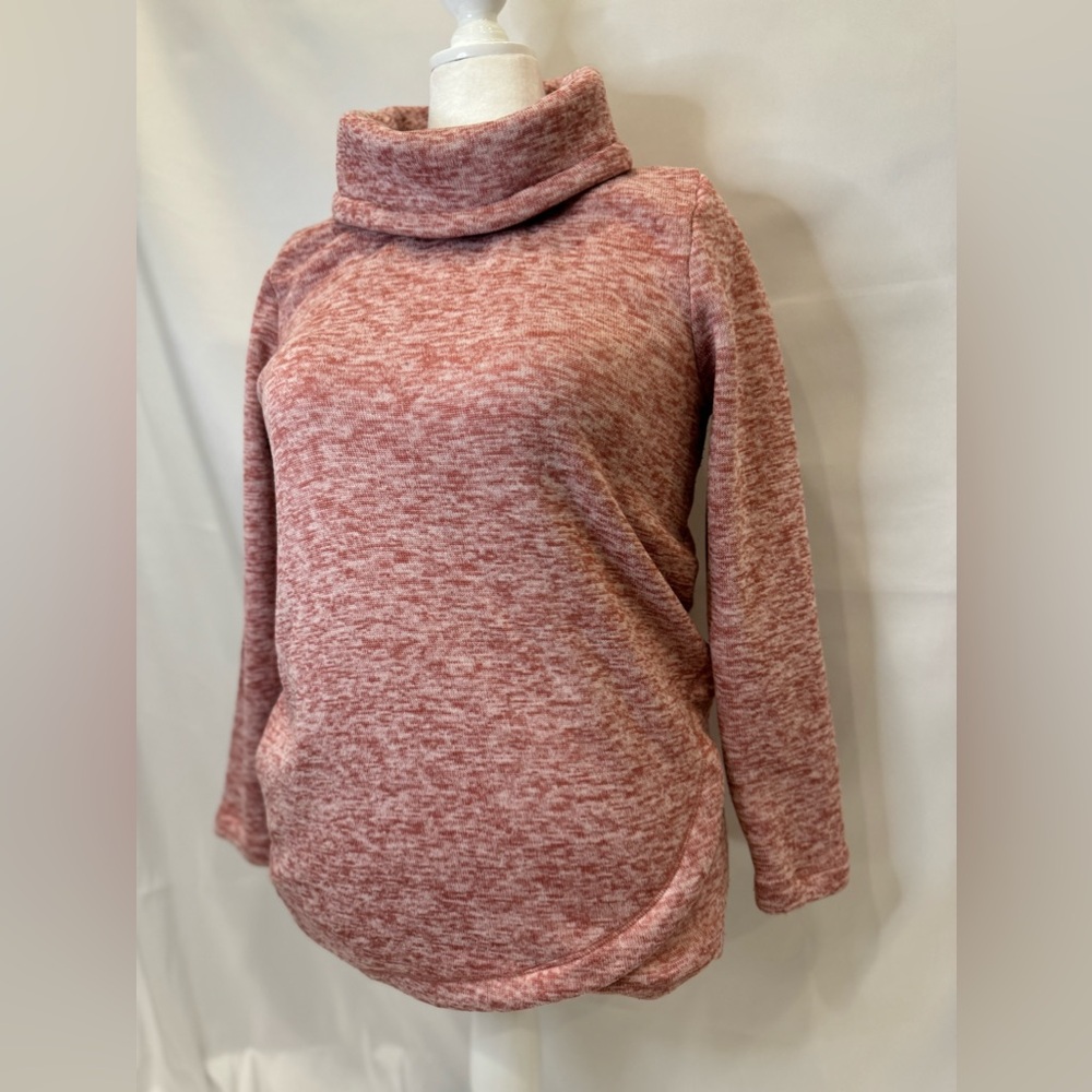 Red Cowl-neck Fleece Tunic - Picture 5 of 6
